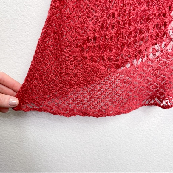 Free People Red / Rust Lace Tank Top - Picture 3 of 6